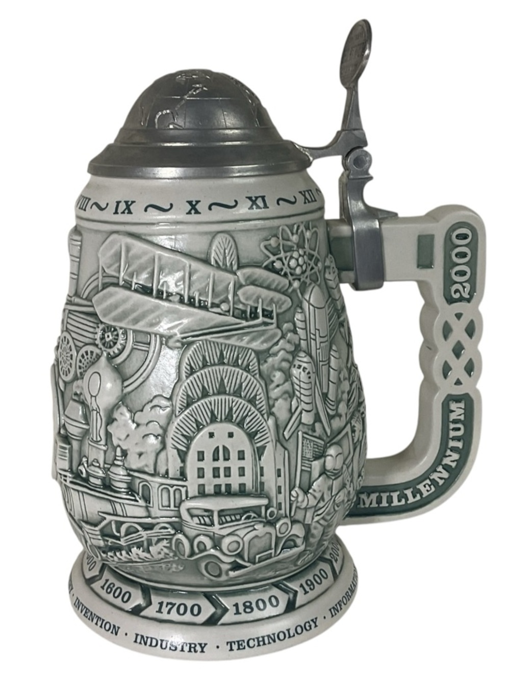 1999 AVON Millennium 1000 Years of History Lidded Collector's Stein Ceramarte - Picture 13 of 15